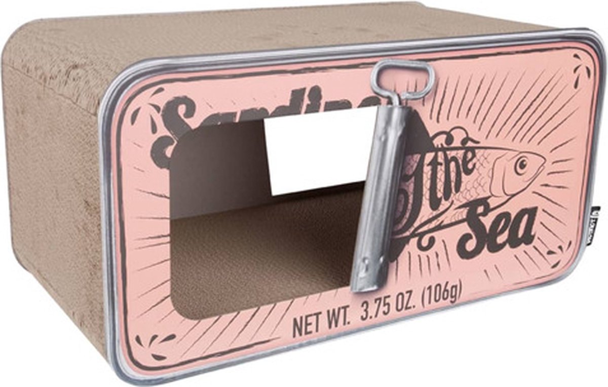  District 70 SARDINE - Design Katten Krabmeubel Van Gerecycled Karton - Zwart, Wit Of Perzik - Afmeting 60x30x30 Cm - Perzik