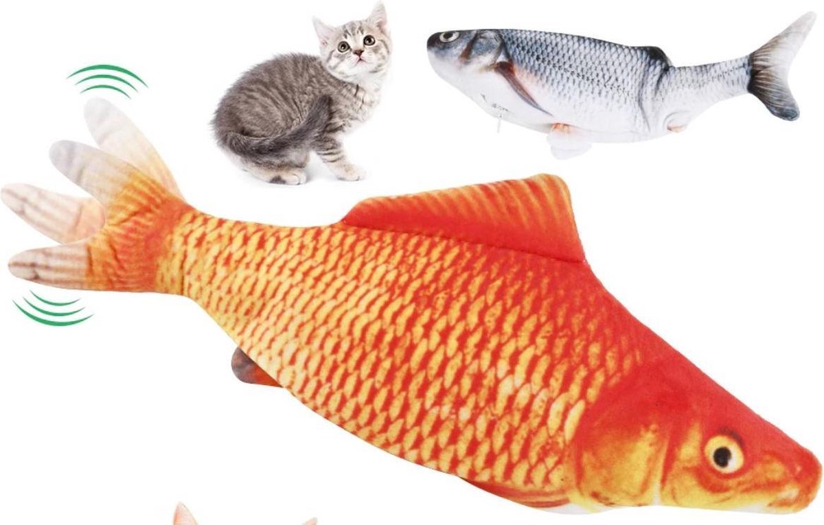  Elektronisch Bewegende Vis - Automatisch Kattenspeeltje - Speelgoed Voor Katten - Dansende Vis - USB Oplaadbaar