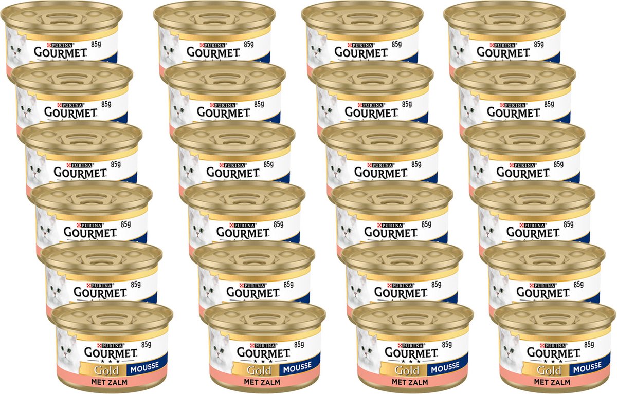  Gourmet Gold Mousse - Kattenvoer Natvoer - Zalm - 24 X 85 Gr