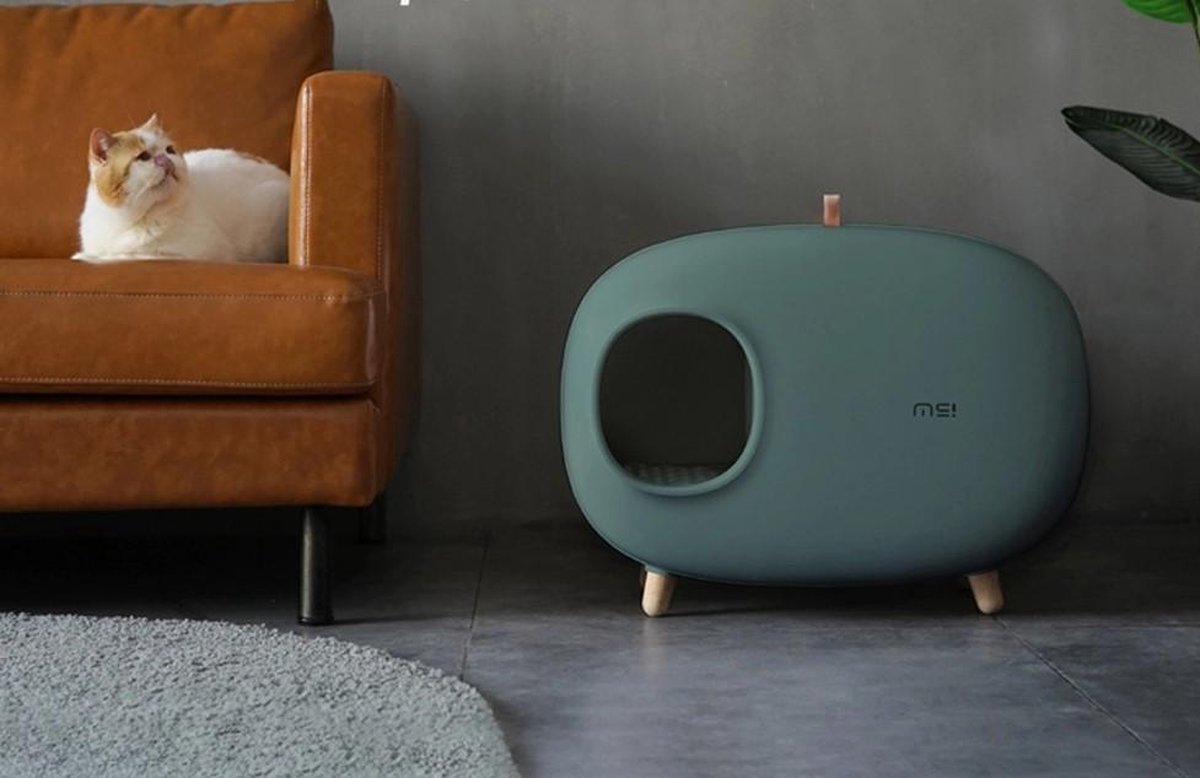  MakeSure Kattenbak Met Lade - Groen - 60 X 38 X 45 Cm - Design