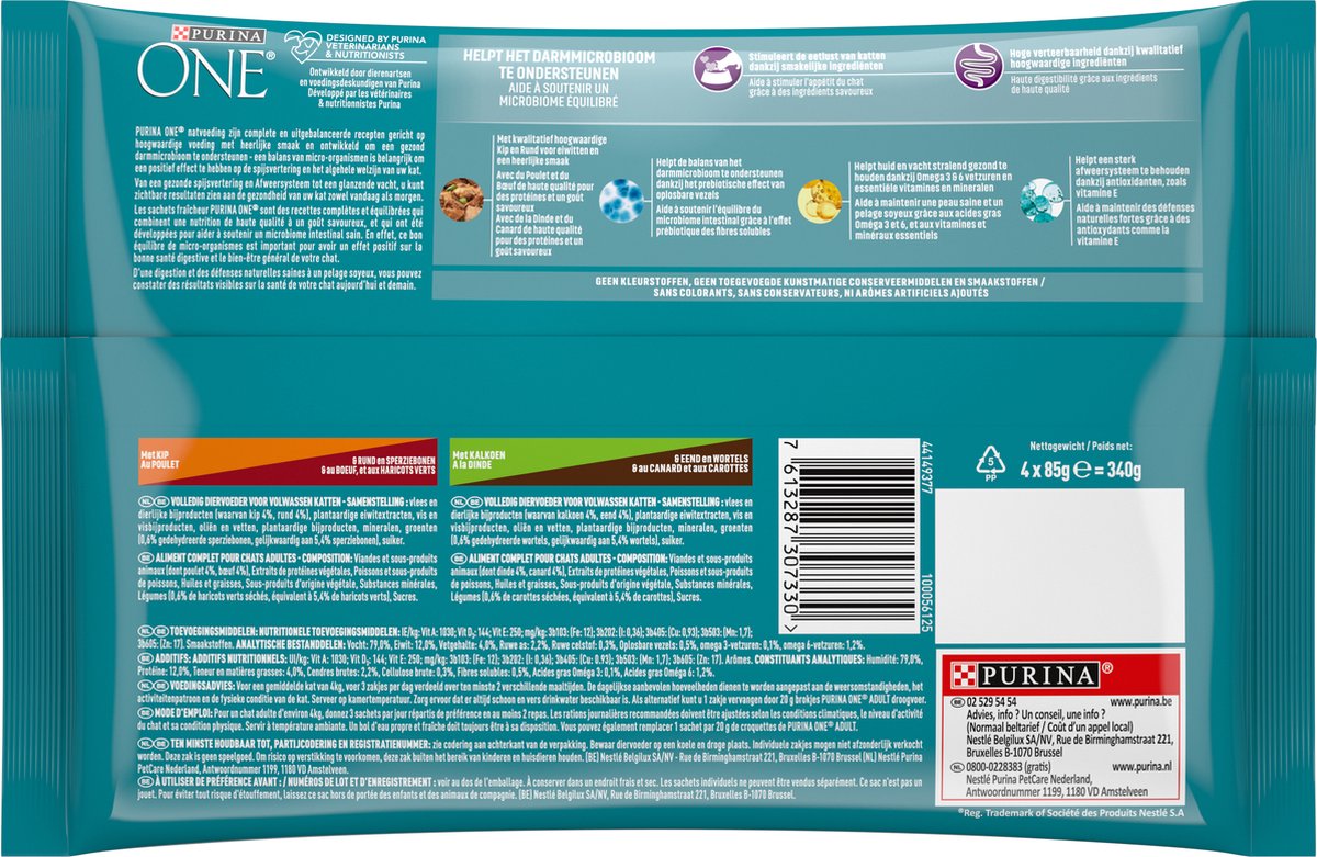  Purina ONE Difficult Appitite Kip - Kattenvoer - 48 X 85g
