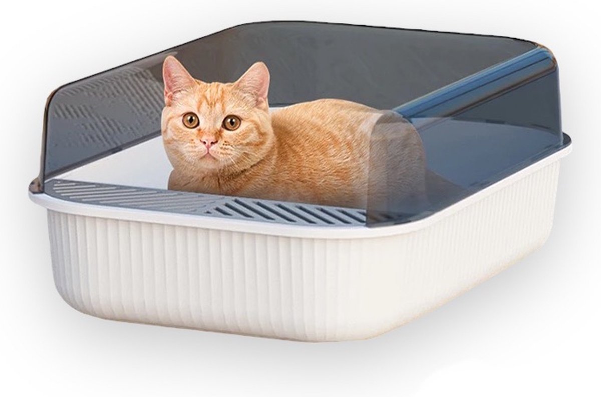 Merkloos Kattenbak - Zwart - Open - Incl. Schep - Modern - Hip - Trendy - Design Kattenbak