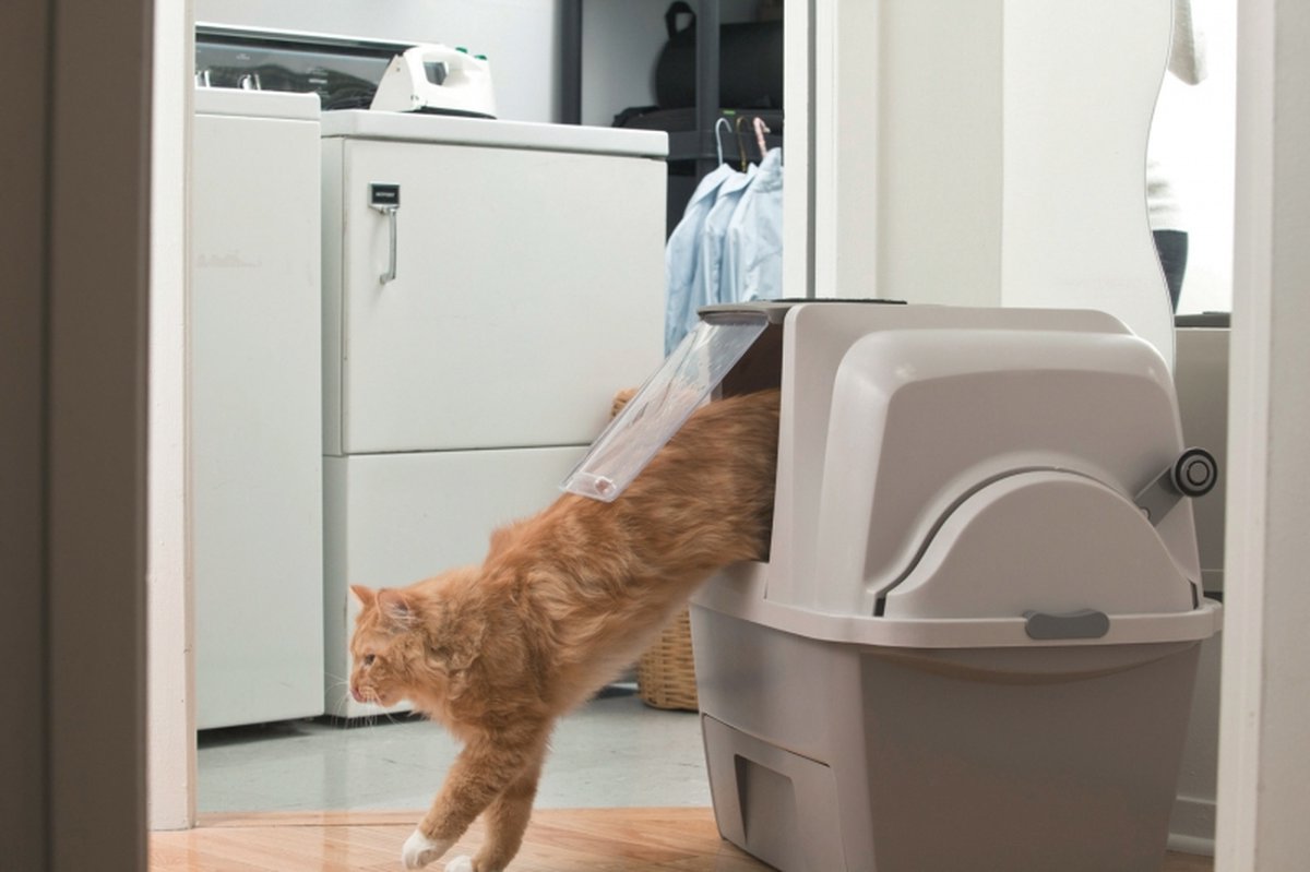  Catit Kattenbak - Incl. 4 Afvalzakken - Grijs/Wit - 67 X 48 X 46 Cm