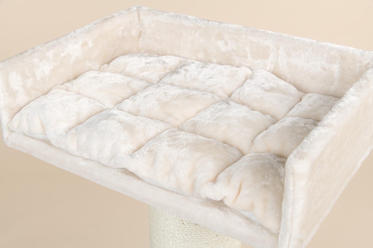  Krabpaal Voor Grote Katten Maine Coon Lounge Krabpaal - Beige - 60 X 60 X 120 Cm