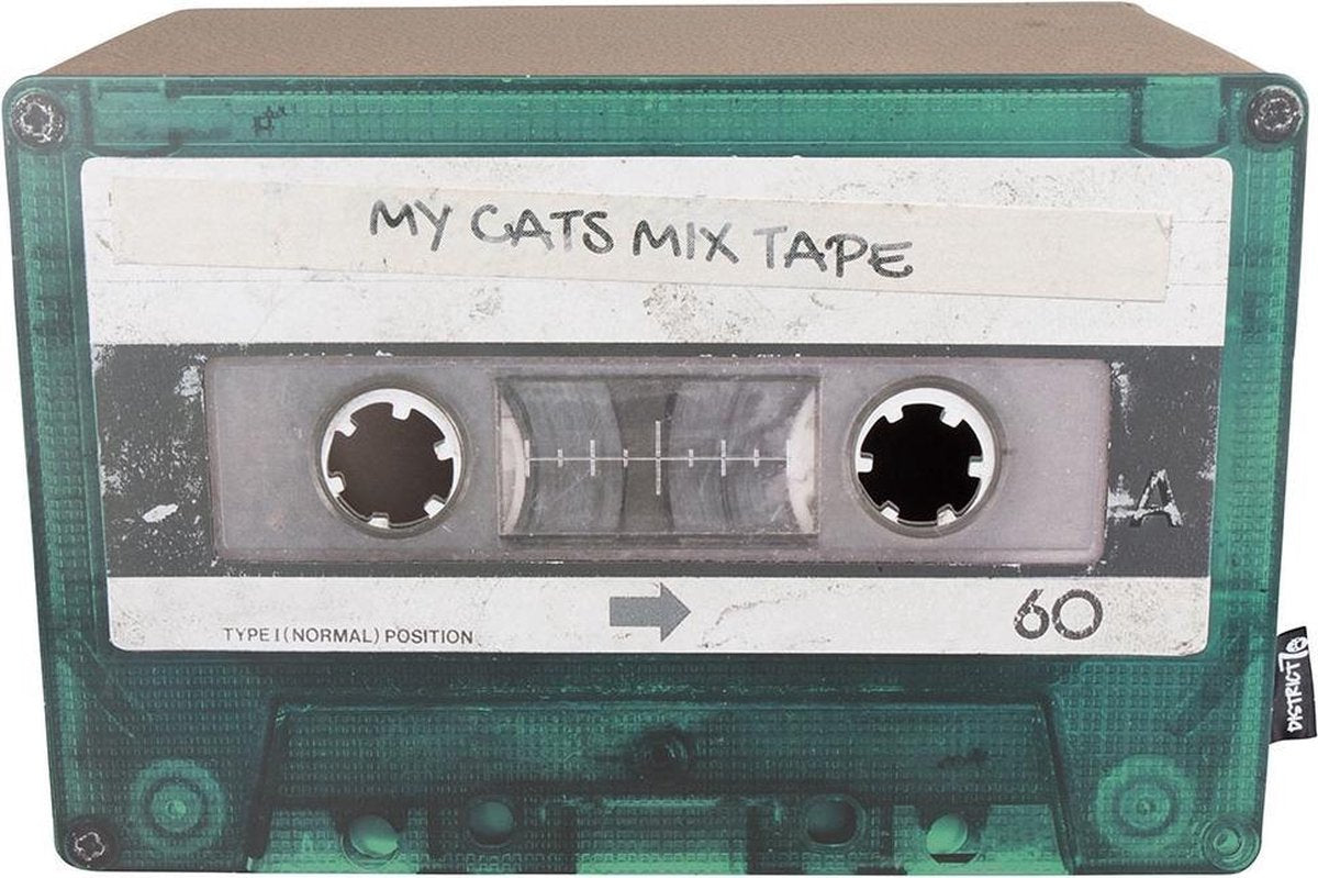  District 70 MIXTAPE - Trendy Retro Krabmeubel Van Duurzaam Karton - Omkeerbaar In Zwart - 54x35x31cm - Zwart