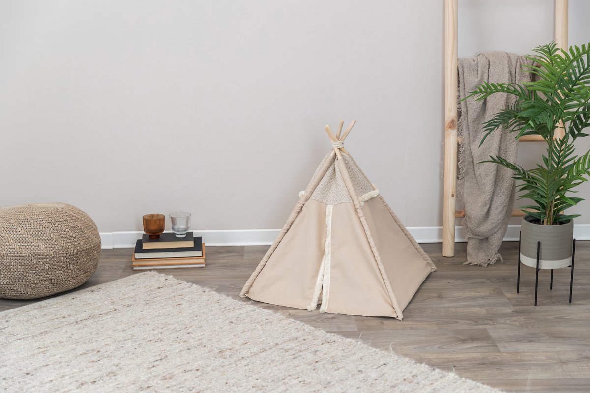  Trixie Kattenmand Tipi Boho Beige - 55X55X65 CM