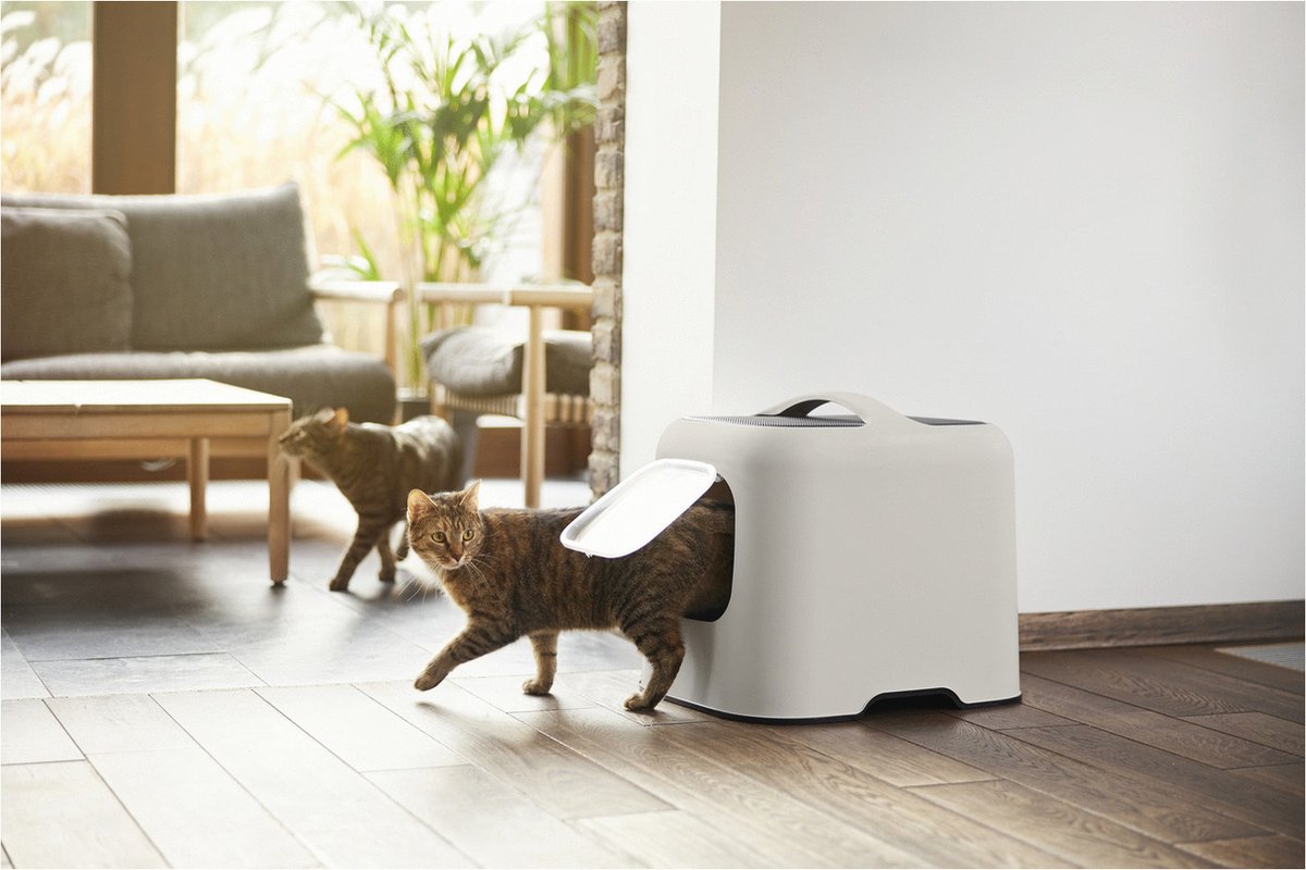  Rotho MyPet Biala Kattenbak Met Kap En Schepje / Gemaakt Van Gerecycled Plastic - Cappucino