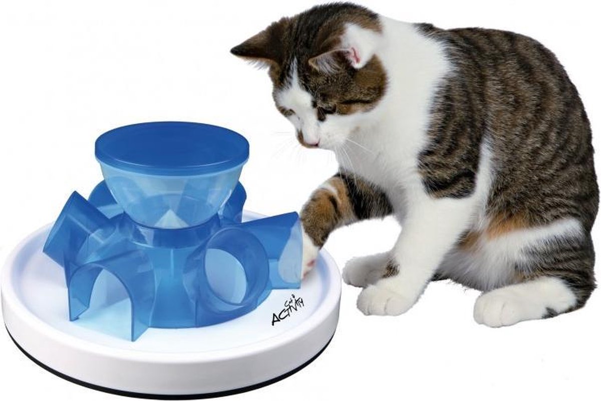  TRIXIE Kattenspeelgoed Tunnel Feeder Strategiespel - Blauw