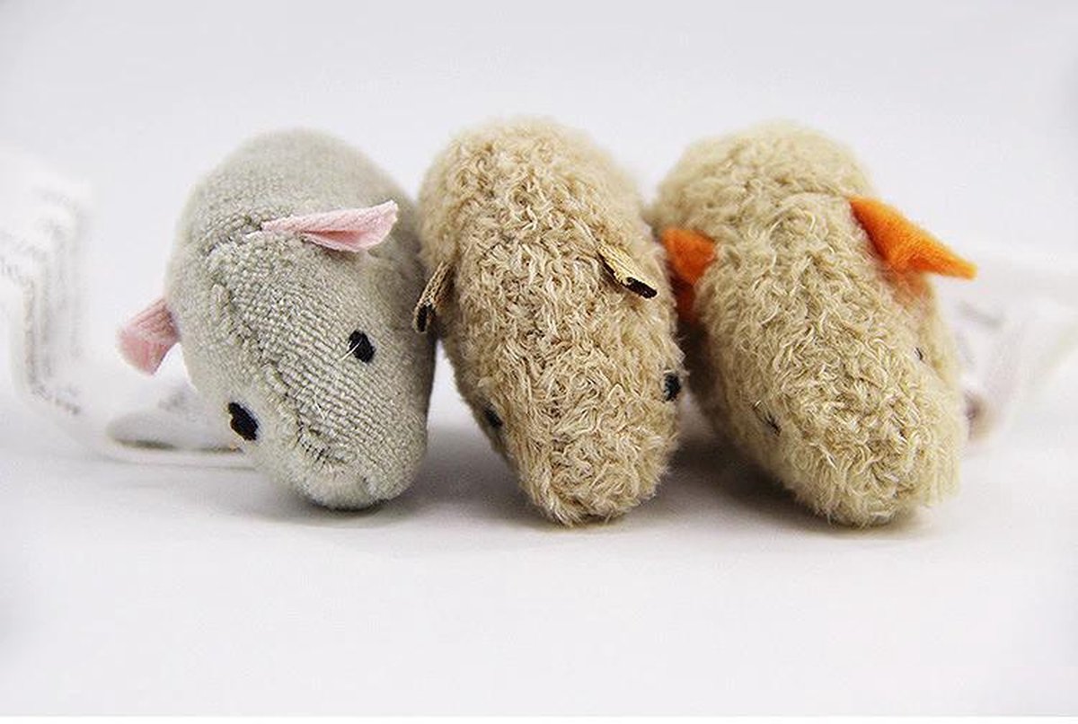 Merkloos EPIN | Katten Speelgoed | Speelmuisjes Set | Speelmuis | Pluche Speelmuizen | 3 Stuks