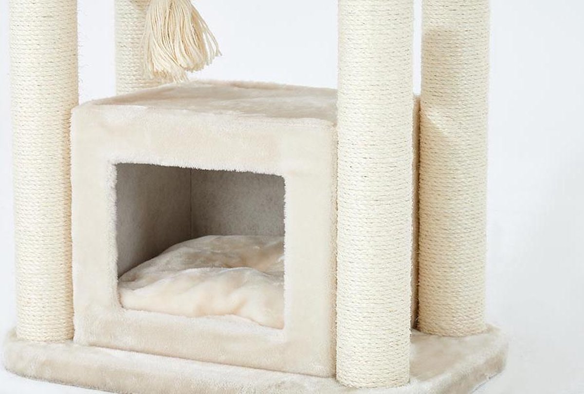  Petrebels Villa 100 Krabpaal - Creme - Modern - Stabiel - Meerdere Katten