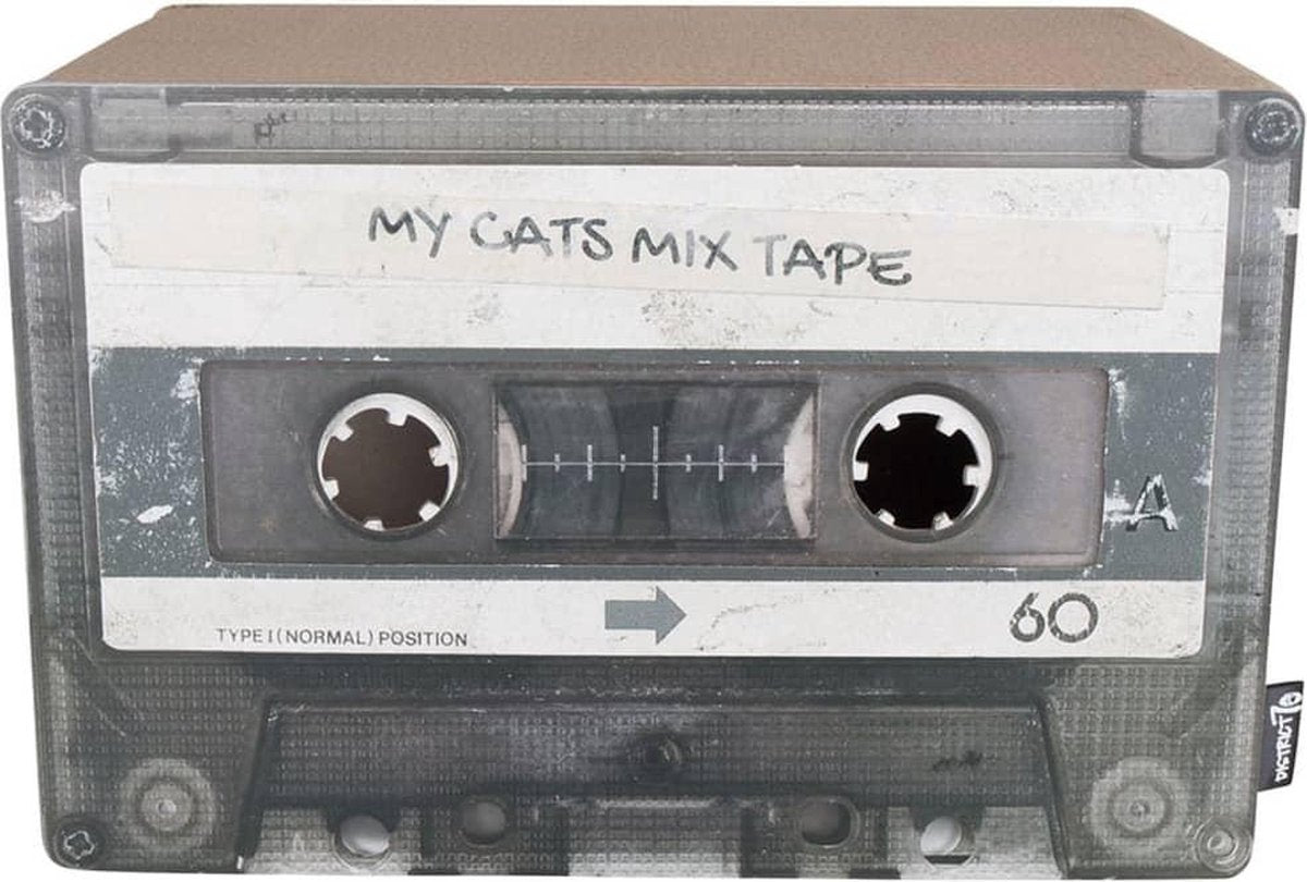  District 70 MIXTAPE - Trendy Retro Krabmeubel Van Duurzaam Karton - Omkeerbaar In Zwart - 54x35x31cm - Zwart