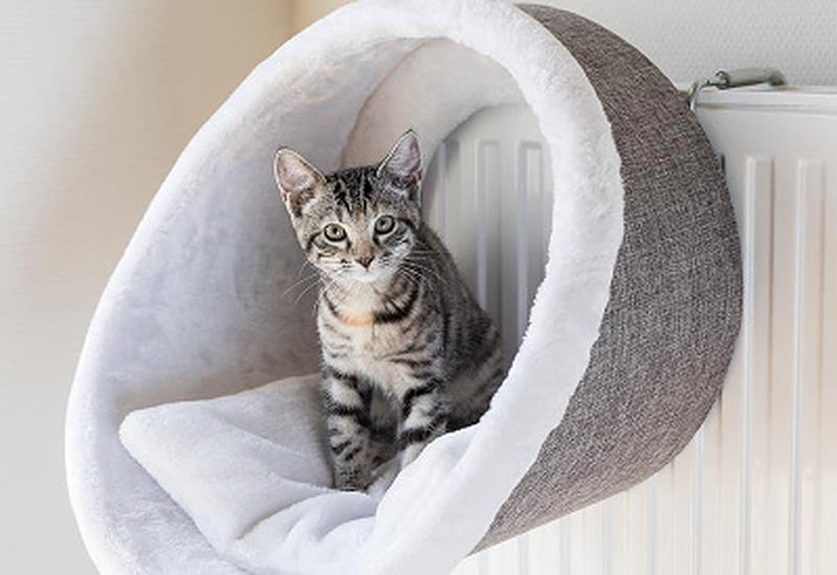  Trixie Radiator Hangmat Iglo - Wit/Grijs 34 X 38 X 38 Cm