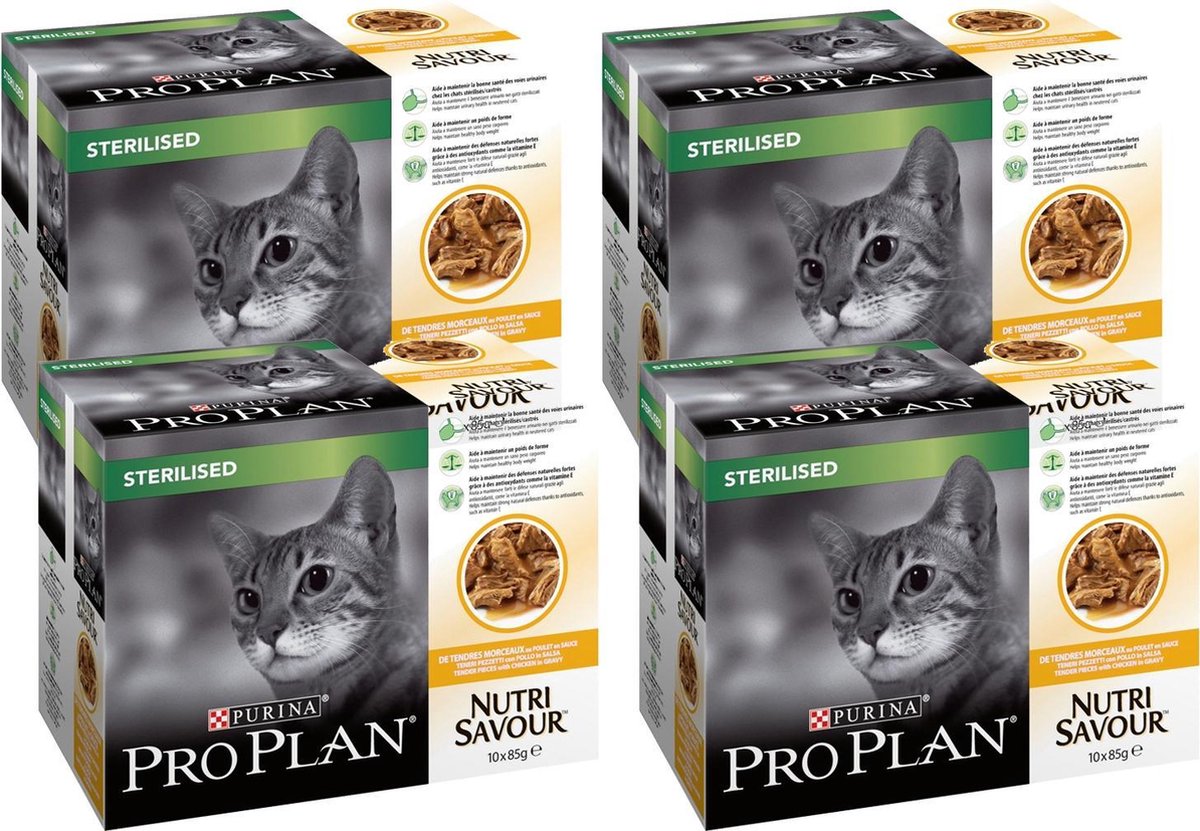  Pro Plan Cat NutriSavour Sterilised Multipack - Kattenvoer - Kip 40x85 G