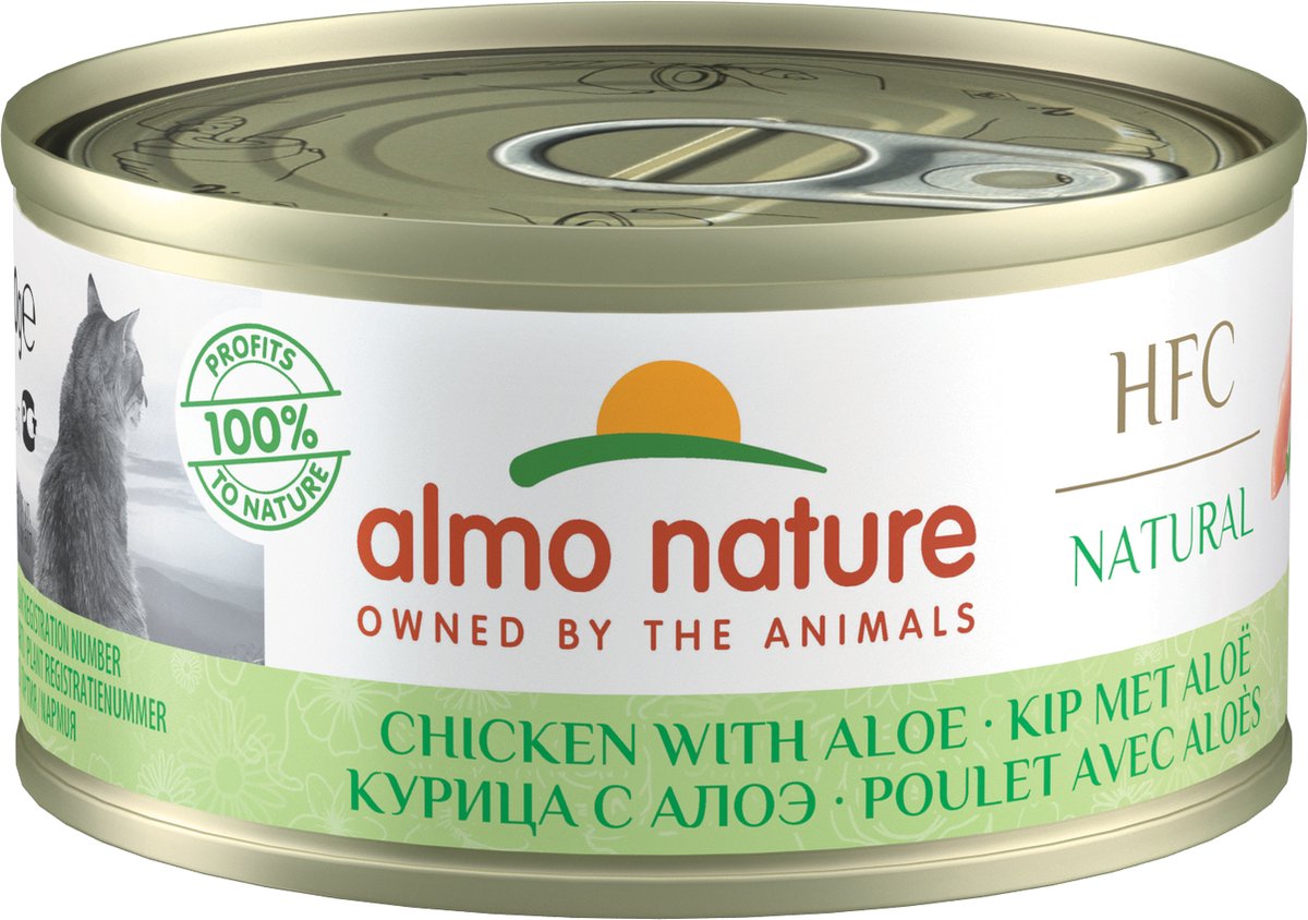  Almo Nature Natvoer Voor Katten - HFC Natural - 24 X 70g - Kippenborst - 24 X 70 Gram