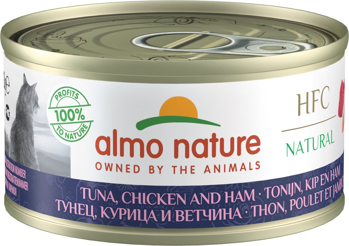  Almo Nature Natvoer Voor Katten - HFC Natural - 24 X 70g - Kippenborst - 24 X 70 Gram