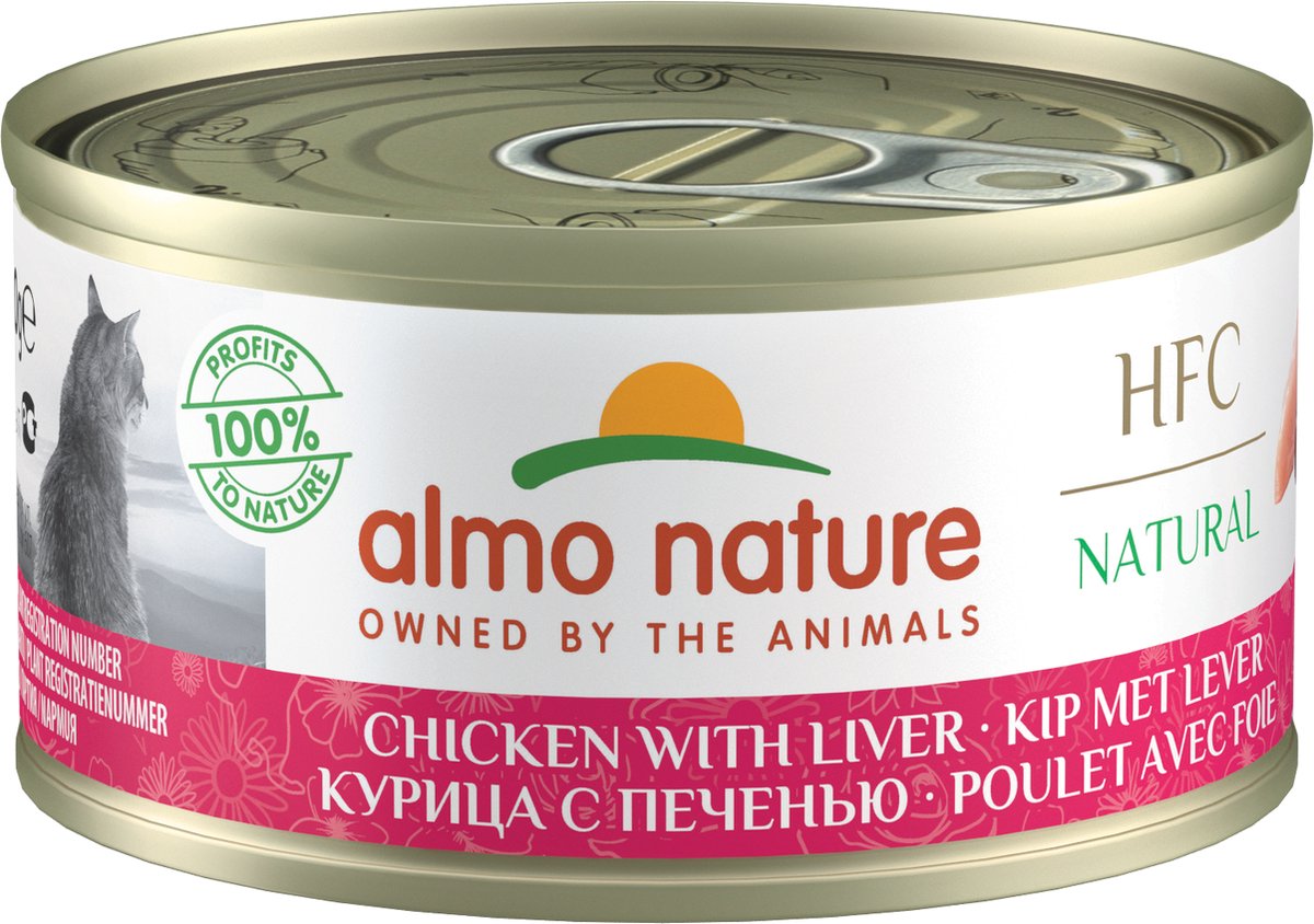  Almo Nature Natvoer Voor Katten - HFC Natural - 24 X 70g - Kippenborst - 24 X 70 Gram