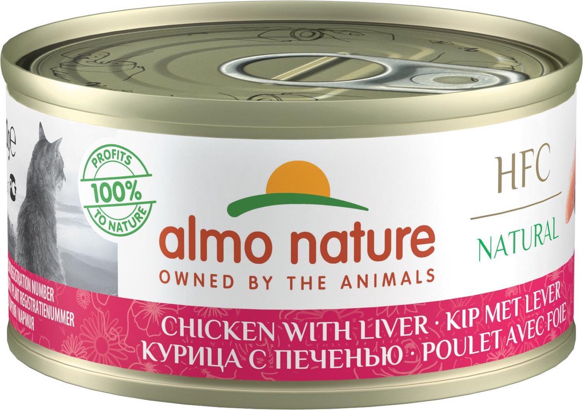  Almo Nature Natvoer Voor Katten - HFC Natural - 24 X 70g - Kip En Tonijn - 24 X 70 Gram