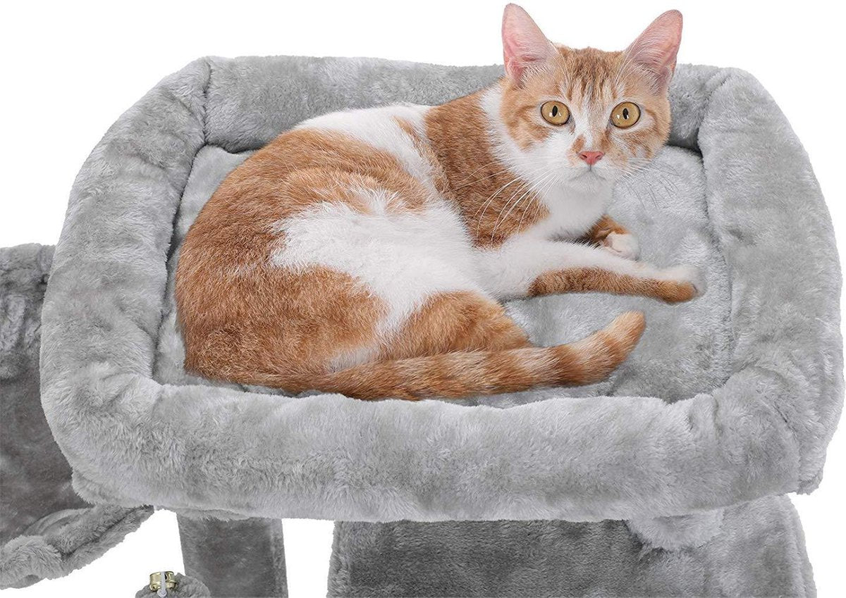  Luxe Krabpaal - Kattenboom Met Krabbord - Lichtgrijs