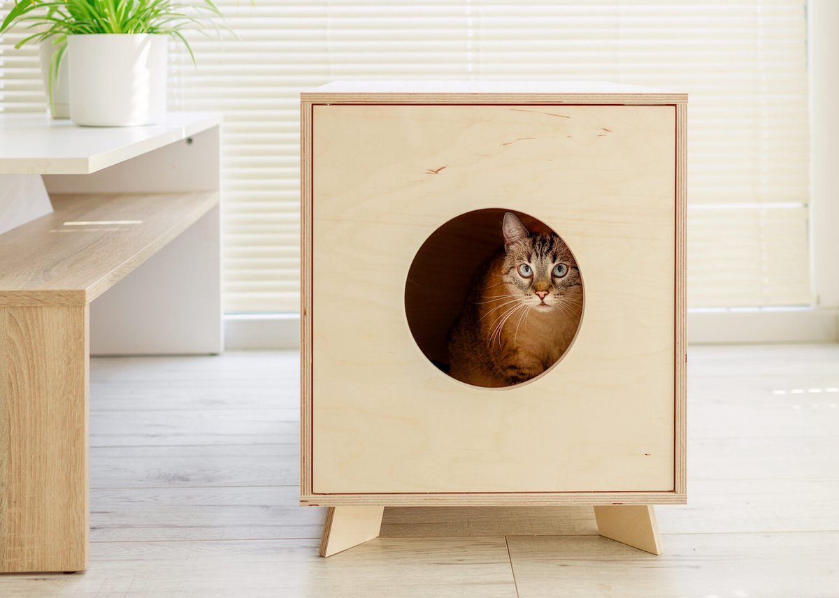  Catandwood Kattenhuis - Kattenbakcontainer - Kattenbak Ombouw - Hout