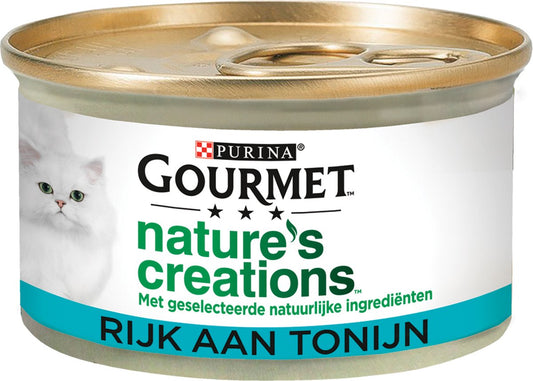  Gourmet Nature's Creations - Kattenvoer Natvoer - Tonijn - 24 X 85 Gr