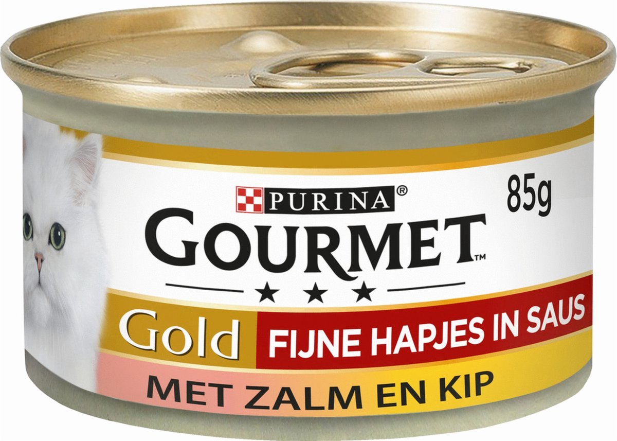  Gourmet Gold Fijne Hapjes In Saus - Kattenvoer Natvoer - Vis/Vlees - 96 X 85 Gr