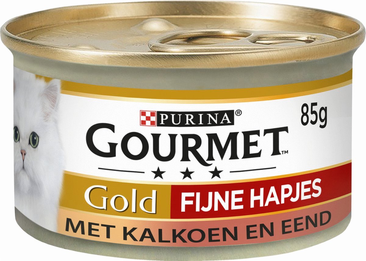  Gourmet Gold Fijne Hapjes In Saus - Kattenvoer Natvoer - Vis/Vlees - 96 X 85 Gr
