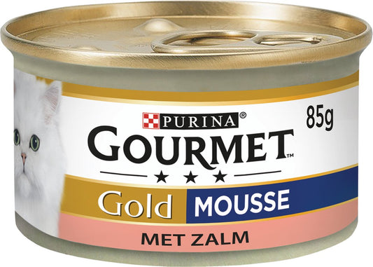  Gourmet Gold Mousse - Kattenvoer Natvoer - Zalm - 24 X 85 Gr