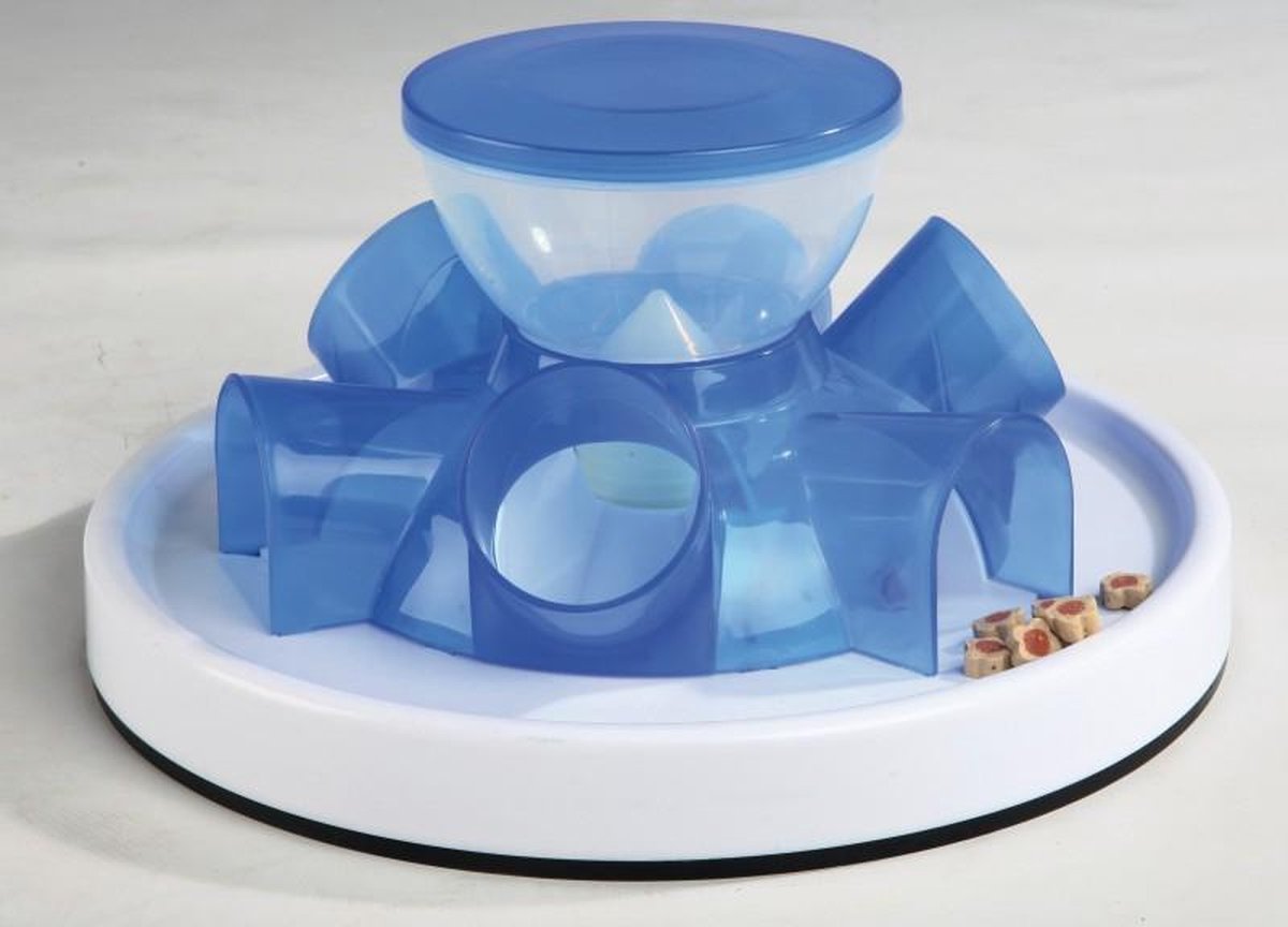  TRIXIE Kattenspeelgoed Tunnel Feeder Strategiespel - Blauw