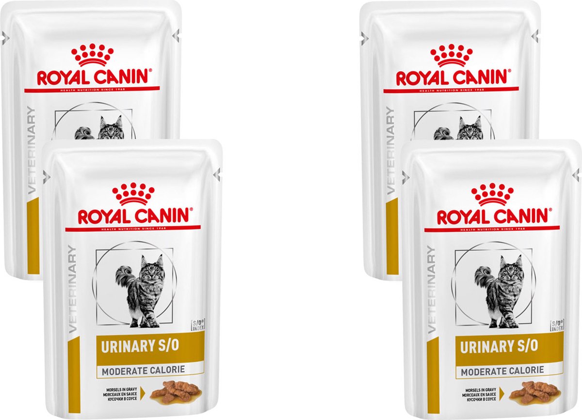  Royal Canin Veterinary Diet Urinary S/O Moderate Calorie Morsels Gravy Wet - Kattenvoer - 4 X 12x85 G