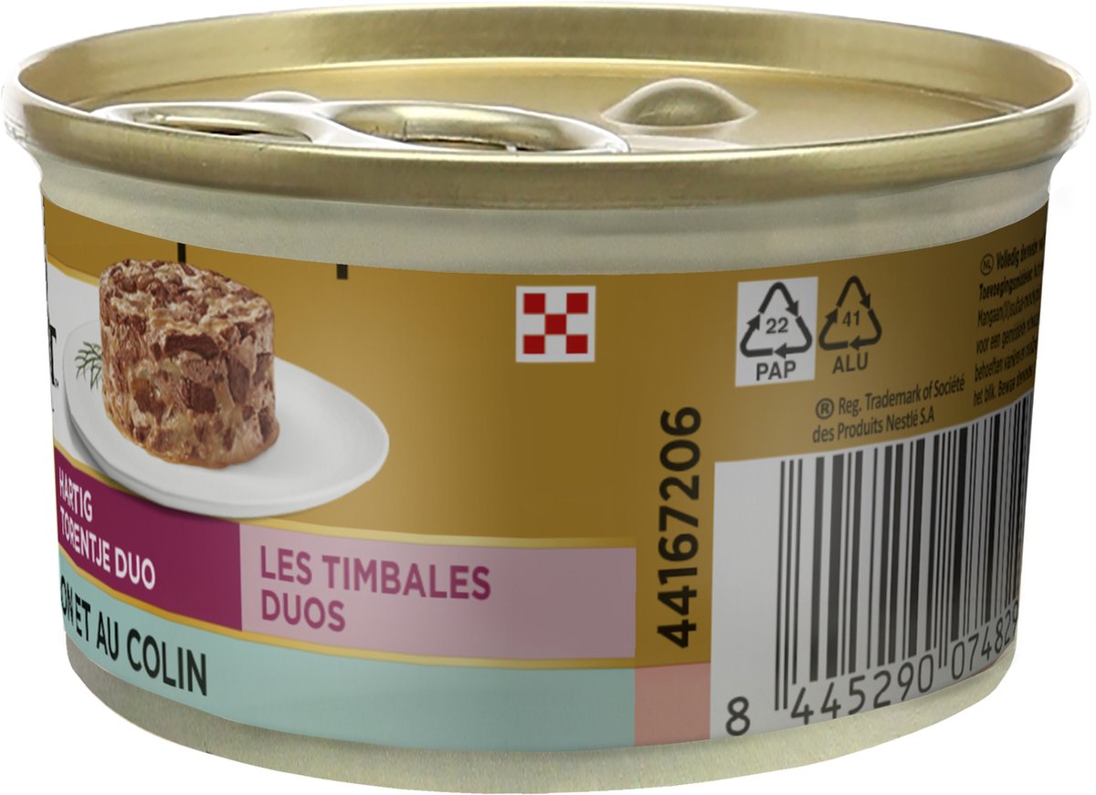  Gourmet Gold Hartig Torentje DUO - Kattenvoer Natvoer - Zalm &amp; Koolvis - 24 X 85 Gram
