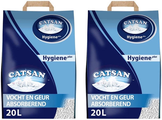  Catsan Hygiene Plus Kattenbakvulling - 20 Liter Per 2 Zakken