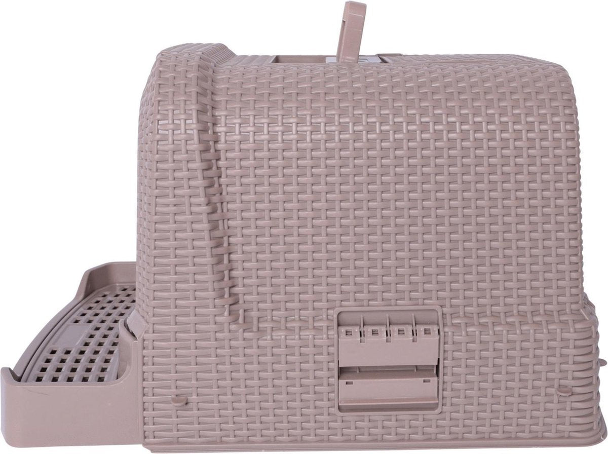  Adori Kattentoiltet Rattan Taupe - Kattenbakken - 69x42x41 Cm