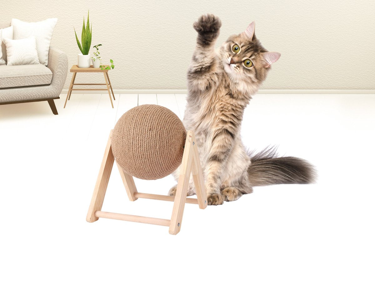  Janse Katten Krab Bal - Katten Speelgoed - Krabmeubel - Kattenkrabpaal - Krabplank - Krabbal - Kattenspeeltje - Krabbol - Inclusief Kattenkruid