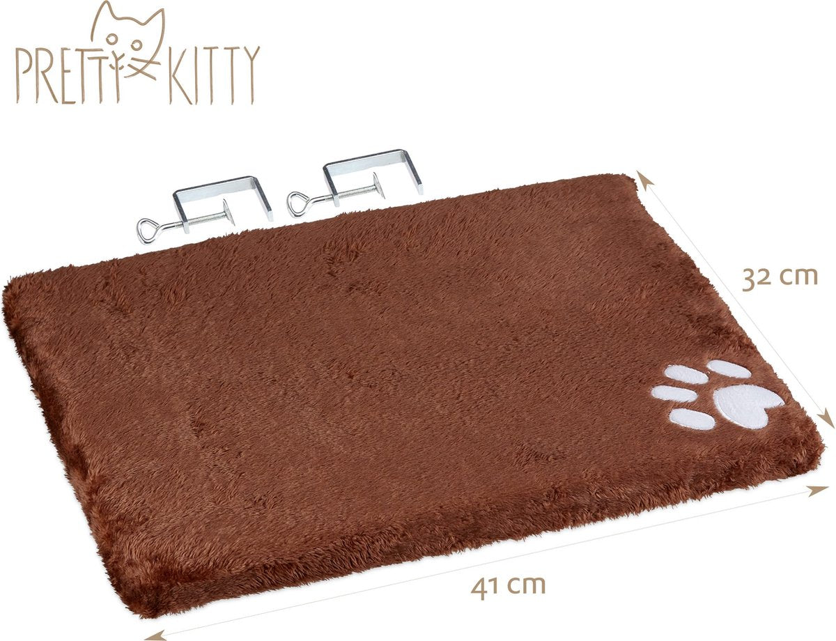  PRETTY KITTY Cat Window Bed 32x41cm: Knuffelig Kattenbed Voor De Vensterbank, Premium Kattenbed Fluffy Voor Het Raam, Vensterbank Kat - Wasbaar, Vensterbank Kat