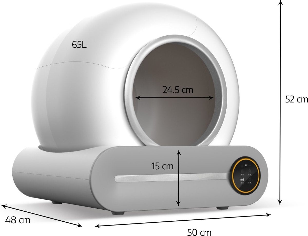 Merkloos Petlux® Zelfreinigende Automatische Kattenbak Met App En LED-Touch
