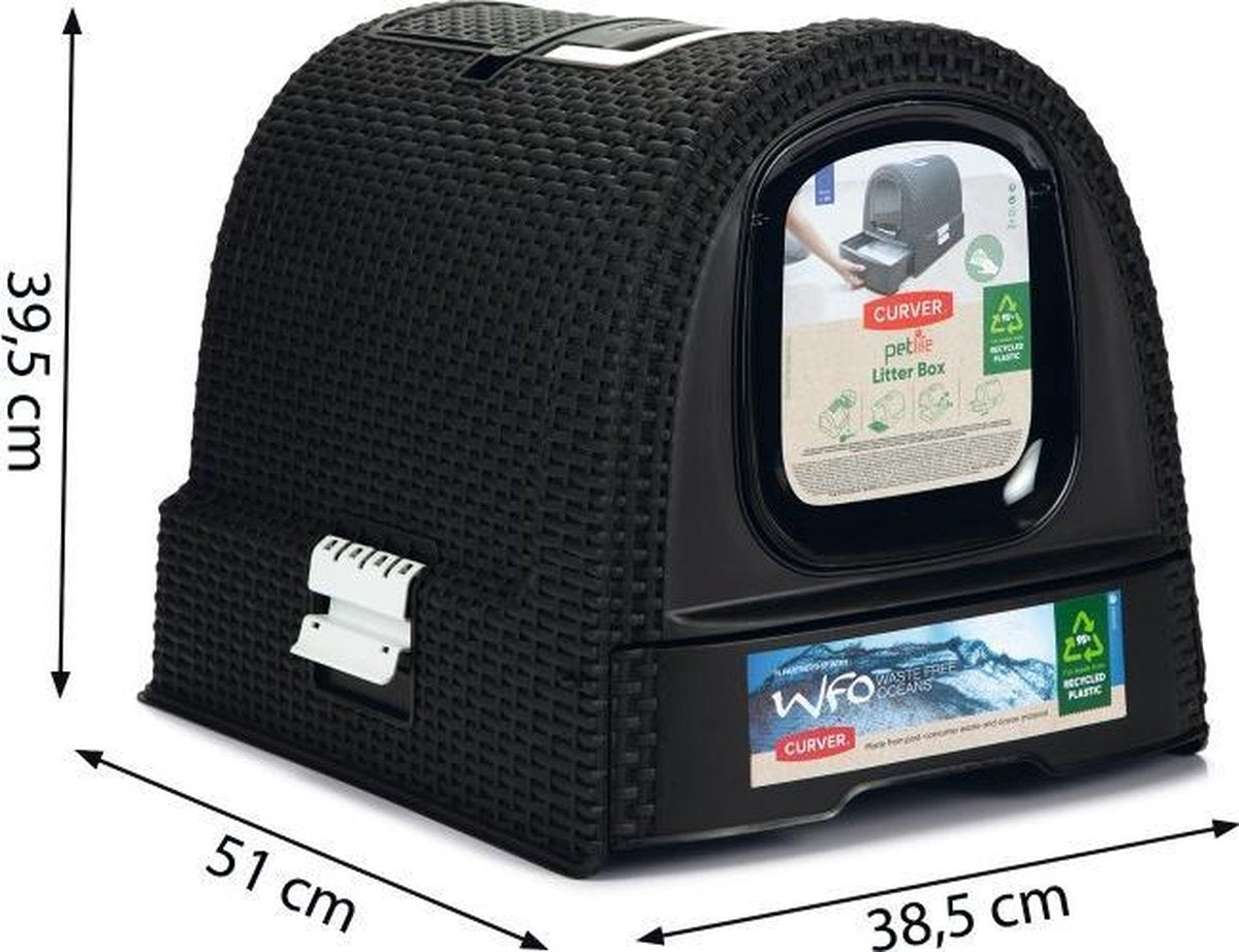  Curver Kattenbak - Antraciet - 51 X 38,5 X 39,5 Cm