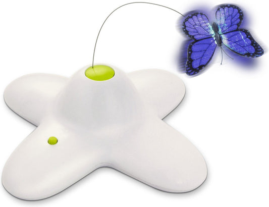  All For Paws - Interactive Flutterbug – Wit/Blauw - 1 Stuk