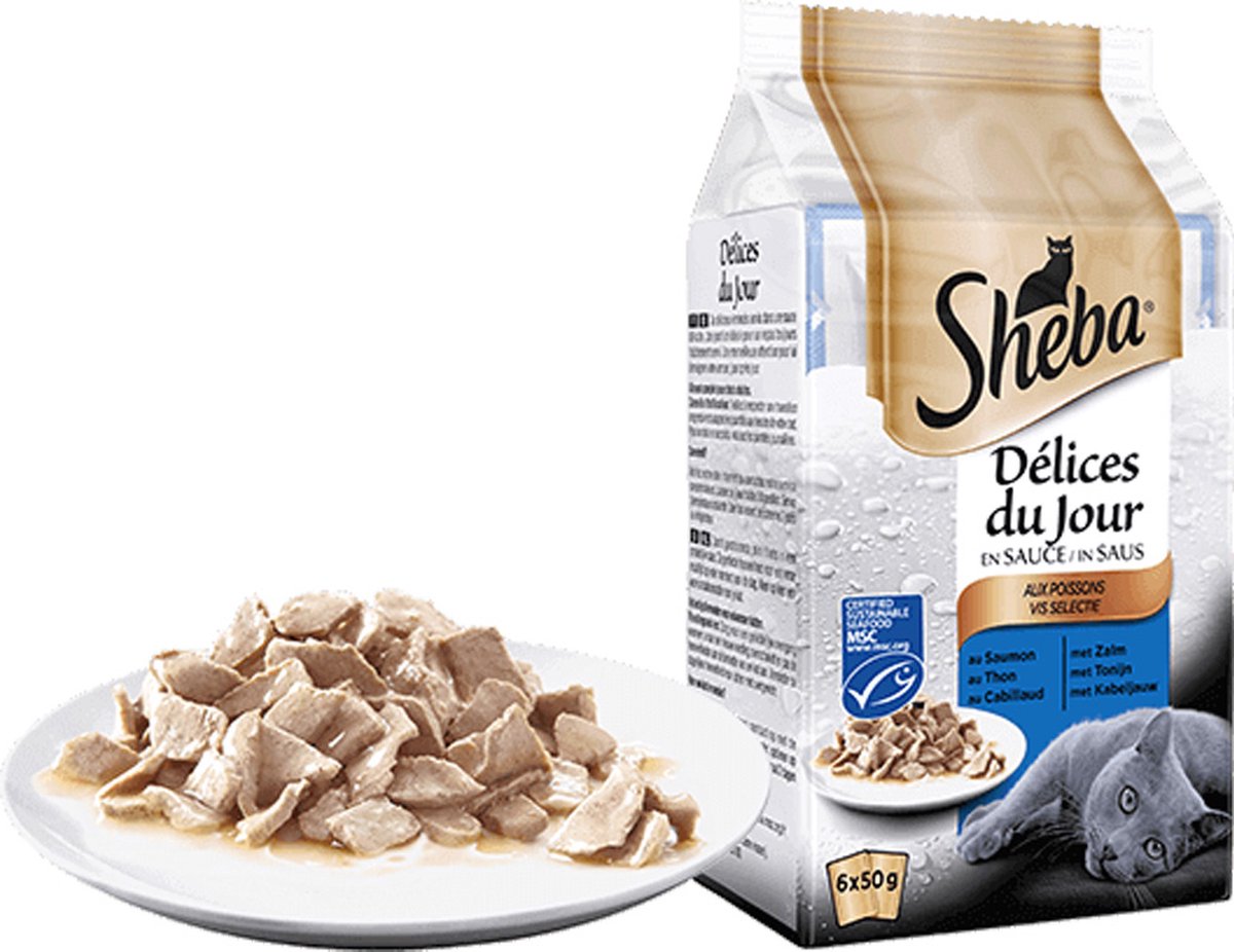  Sheba - Delices Du Jour - Katten Natvoer - In Gelei - Zalm &amp; Tonijn - 36 X 50g