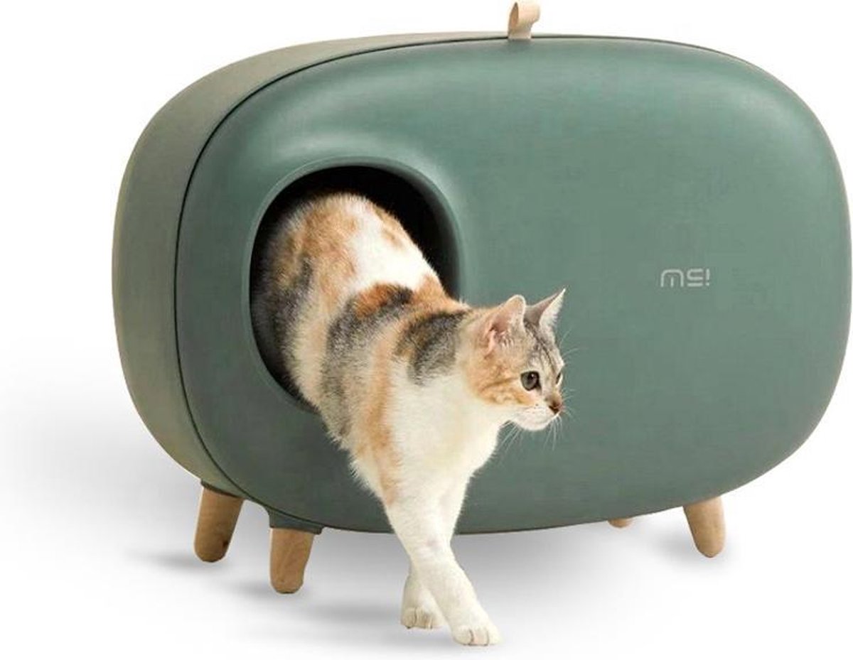  MakeSure Kattenbak Met Lade - Groen - 60 X 38 X 45 Cm - Design