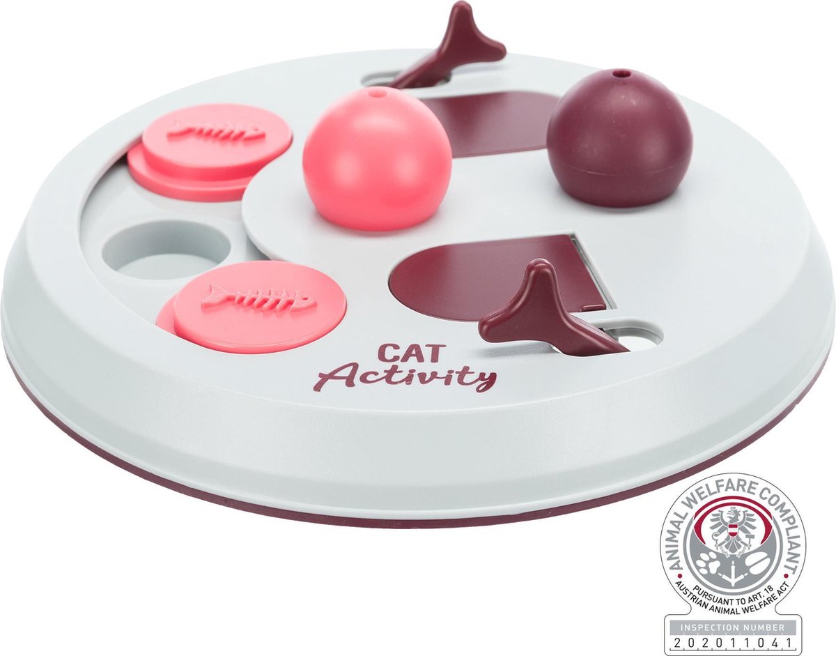  Trixie Cat Activity Flip Board Bes / Roze / Lichtgrijs 23x23 Cm