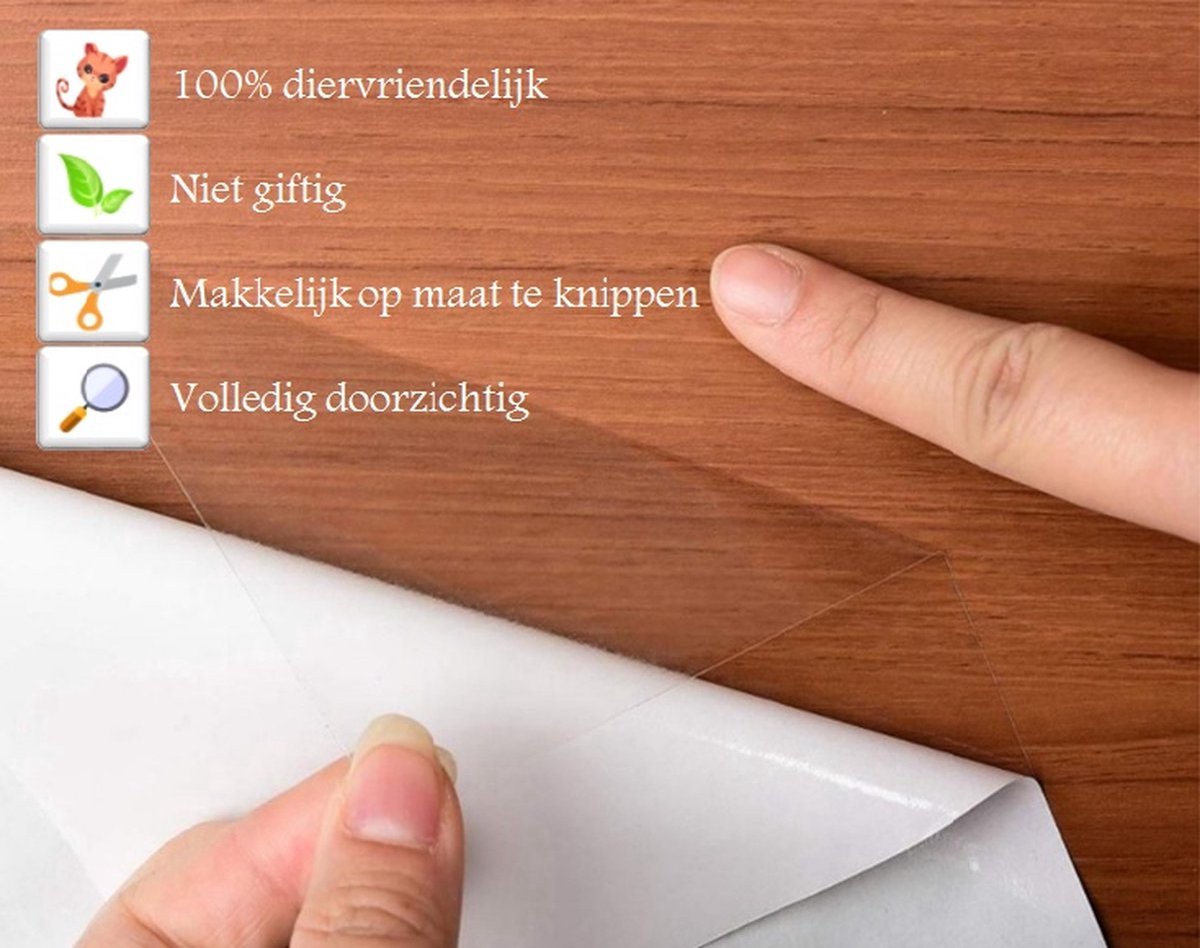 Merkloos Huisdieren Meubelbescherming -8 STUKS XL - EXTRA GROOT (45 X 30CM) - Krab Beschermer Katten - Anti Krab Katten - Krabpaal - Bescherming Tegen Krabschade - Antikrabben - Bankbeschermer - Bankbescherming