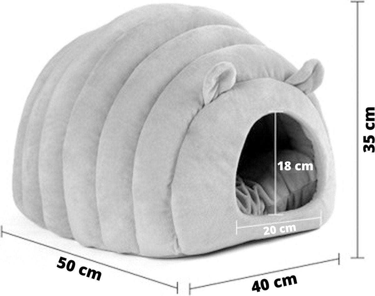  Janse Kattenmand XL - Grijs - Kattenhuis - Dierenmand - Kattenbed - Poezenmand - Kattenkussen - Kattenhol - Cat Cave