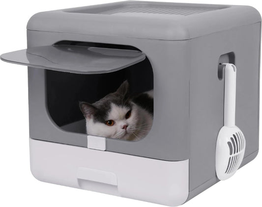 Merkloos Zelfreinigende Kattenbak - Automatische Kattenbak - Kattenbak Zelfreinigend - Electrische Kattenbak - Grijs