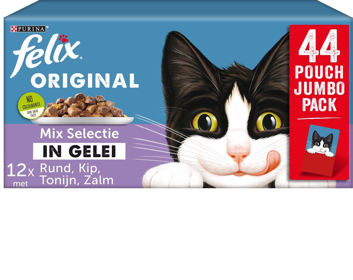  Felix Original Mix Selectie In Gelei - Katten Natvoer - 44 X 85g