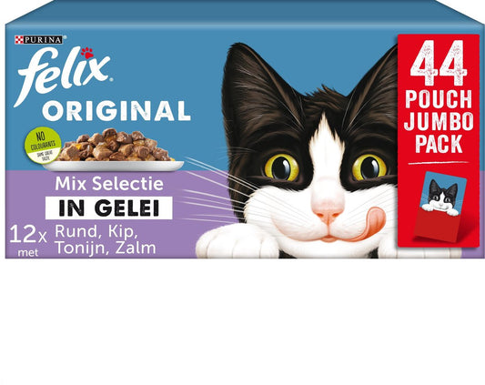  Felix Original Mix Selectie In Gelei - Katten Natvoer - 44 X 85g