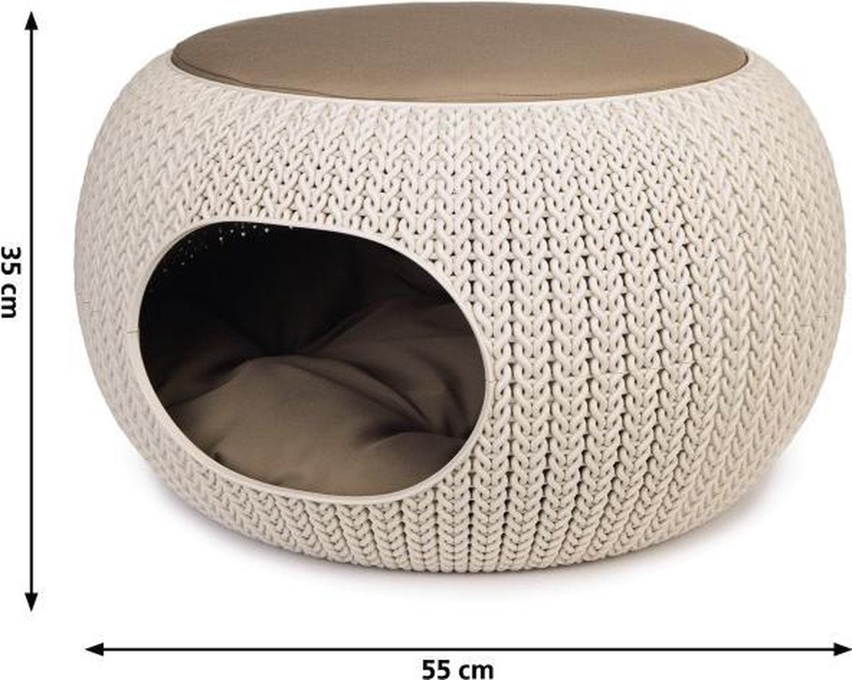  Curver Cozy Pet Home - Kattenmand - Crème - Ø 55 Cm