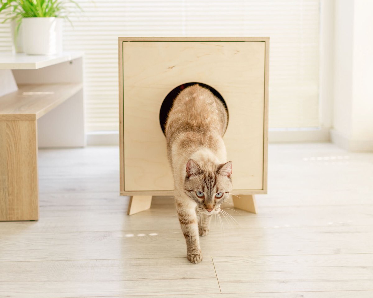  Catandwood Kattenhuis - Kattenbakcontainer - Kattenbak Ombouw - Hout