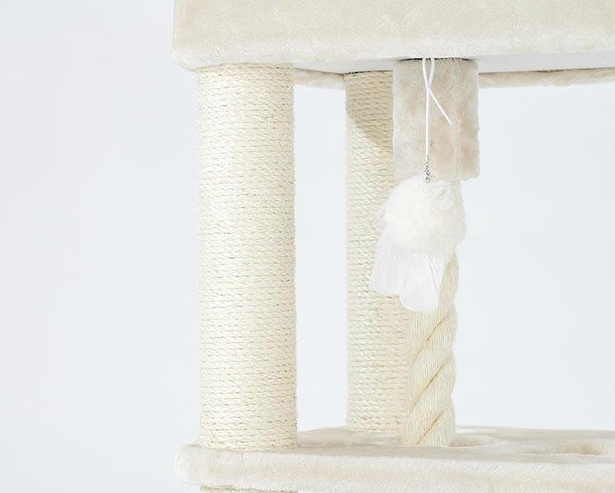  Petrebels Villa 100 Krabpaal - Creme - Modern - Stabiel - Meerdere Katten