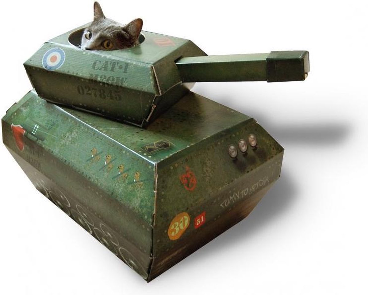  Suck UK Kat Schouwburg Karton Tank Groen