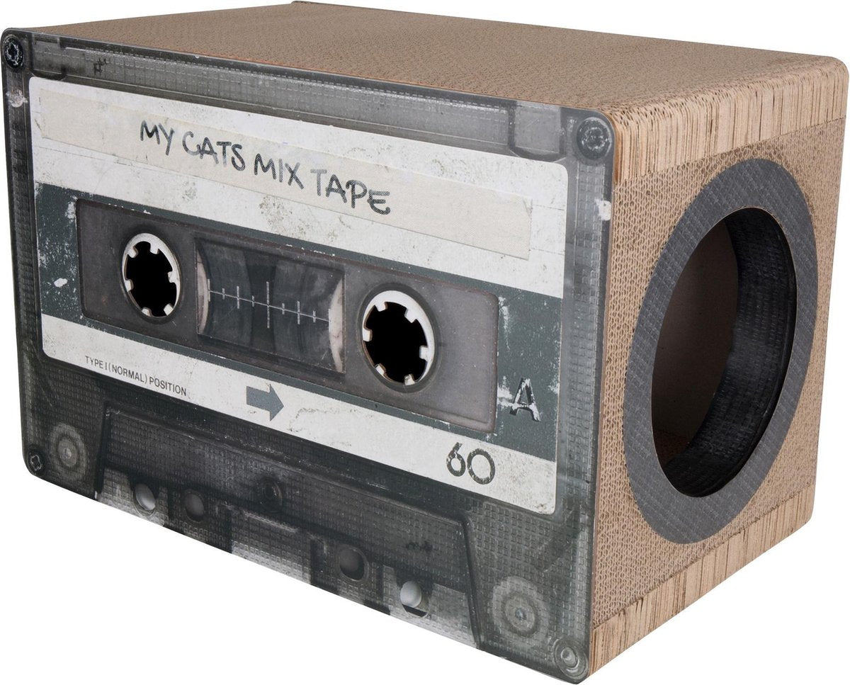  District 70 MIXTAPE - Trendy Retro Krabmeubel Van Duurzaam Karton - Omkeerbaar In Zwart - 54x35x31cm - Zwart